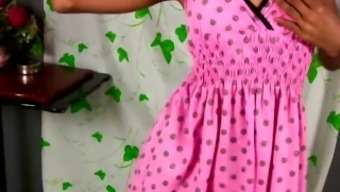 Filipino Ladyboy Strips Down Pink Dress And Masturbates