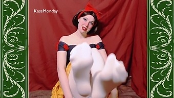 Snow White Tempts + Teases With Her Opaque White Pantyhose