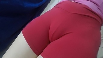 My Red Shorts Hiding My Tight Pussy Mound.