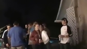 Teen Slut Gets Spitroasted In Horny Frat Scene