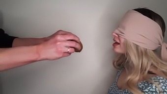 Blindfolded Dumb Step Sister Tricked Into Sucking My Dick And Swallowing Cum With The Taste Game
