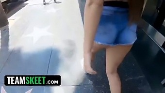 Teamskeet - Big Assed Latina Babe In Tiny Denim Shorts Gia Derza Twerking On Huge Cock