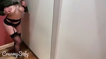 Quick Fitting Room Sex Ends With Cum On My Big Boobs