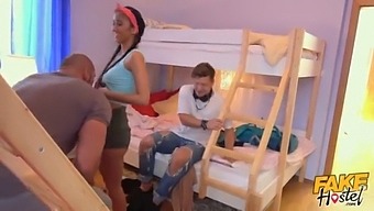 Fake Hostel - Cheating Young Girlfriend With Amazing Body And Natural Tits Has Sneaky Sex With Guy And His Big Cock Before Her Absolute Unit Of A Boyfriend Wakes Up And Brings On The Pain