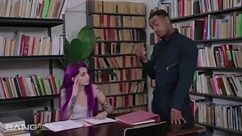 Trickery - Inked Purple Hair Punk Teen Tricks Janitor Into Sex