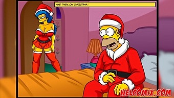 Kerstcadeauruil: Man Schenkt Zijn Vrouw Cadeau Aan Behoeftige Individuen. Animatie Voor Volwassenen Op Basis Van The Simpsons