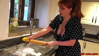 Red Xxx Fucks The Rolling Pin In The Kitchen