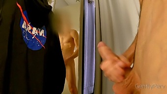 Dressing Room Adventure: I Show My Naked Body For A Sexy Lady...She Can'T Resist And Makes Me Cum