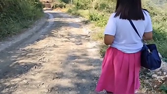 Amateur Asian Student Gets Paid For Public Fucking