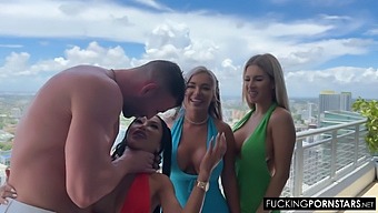 Three Beautiful Babes Indulge In Hardcore Sex With A Well-Endowed Man